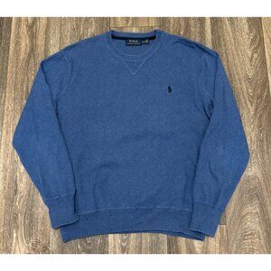 Polo Ralph Lauren Crewneck Sweatshirt Blue Cotton Embroidered Pony Men’s M